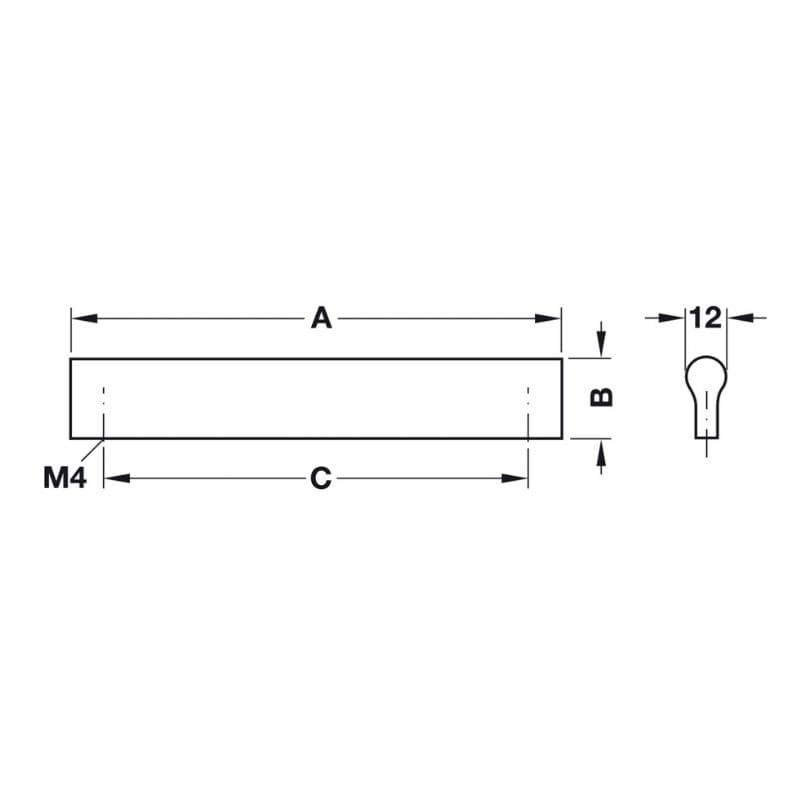 Tay nắm tủ Hafele 155.01.104 (mạ màu bạc)